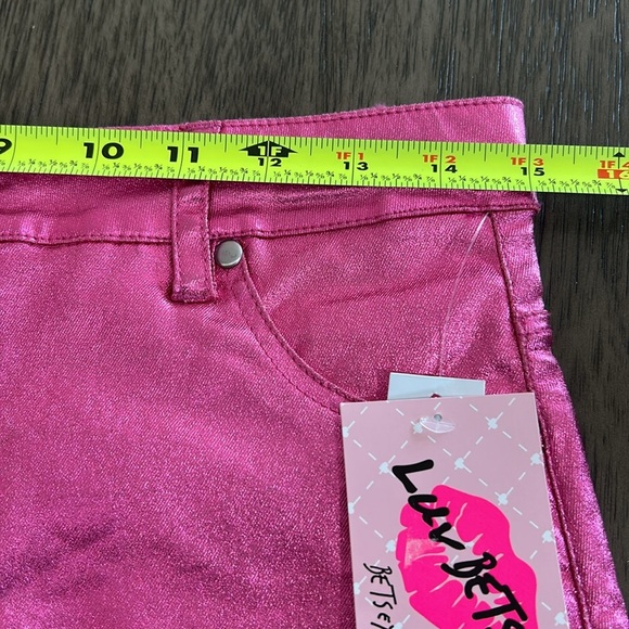 Luv Betsey by Betsey Johnson Pink Metallic Foil Mini Skirt Tween Size 14/16 NWT - Picture 9 of 11